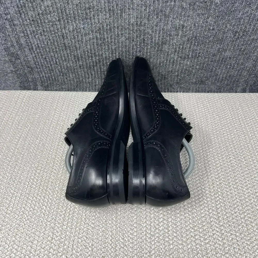 BOSS Hugo Boss Wingtip Oxford Dress Shoes Black Leather Mens Size 10 US